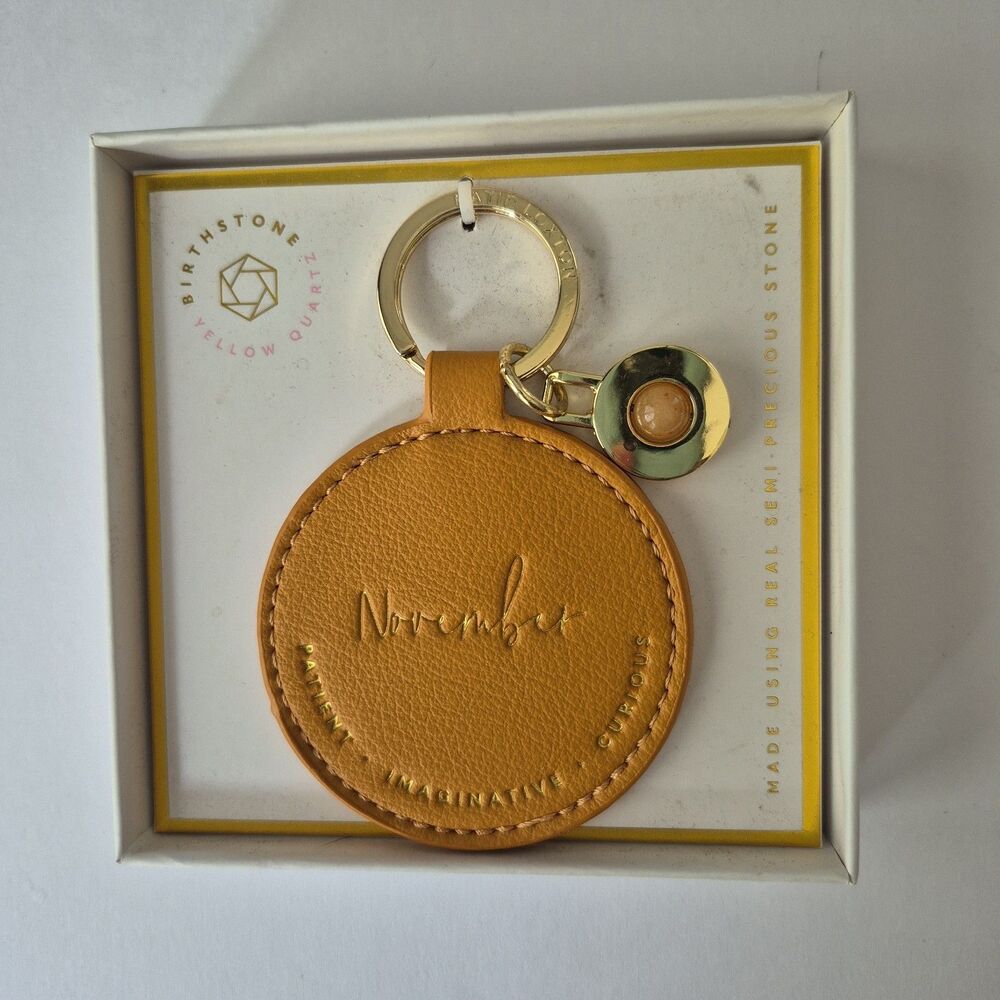 Katie Loxton November Birthstone Patient Imaginative Curious Round Keychain